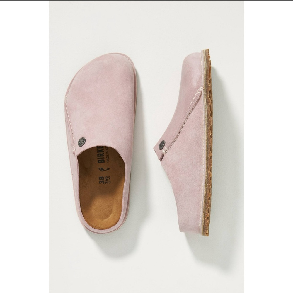 Birkenstock Zermatt Premium Suede Leather Lavender Blush Baby Pink Mules